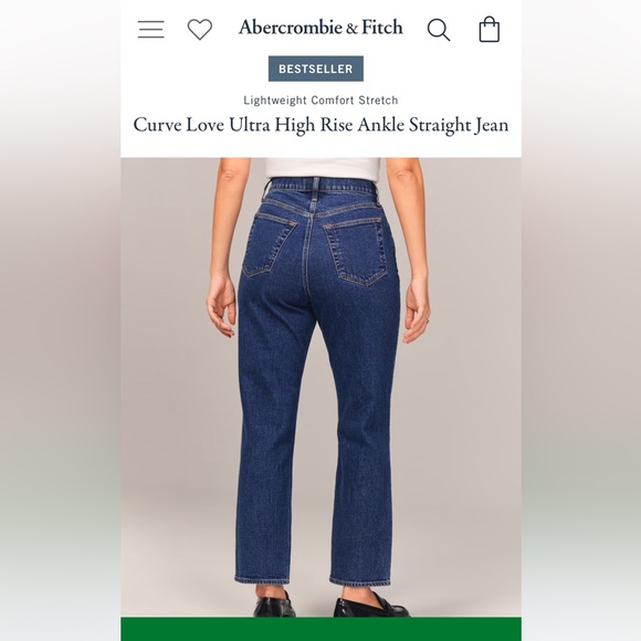 Abercrombie & Fitch Curve Love Ankle Straight Ultra High Rise jeans size 35 - Picture 2 of 7